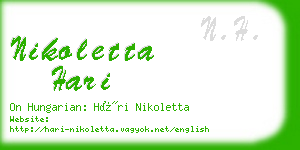 nikoletta hari business card
